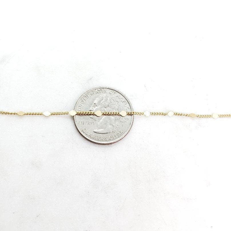 Gold Plated or Base Metal Tiny Delicate 1mm Chain Shiny – Sold by the Foot
