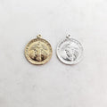 15mmx17mm Sterling Silver or 14K Gold Filled or Virgin Mother Mary Round