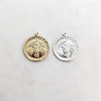 15mmx17mm Sterling Silver or 14K Gold Filled or Virgin Mother Mary Round