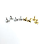 Pewter Love Stamp with Loop Charm Love Friendship Valentine's (4pc)