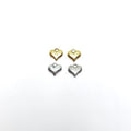 Pewter 2 Sweet Puffy Heart Charms Antique Gold Antique Silver (2pc)