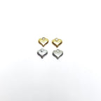 Pewter 2 Sweet Puffy Heart Charms Antique Gold Antique Silver (2pc)