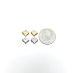 Pewter 2 Sweet Puffy Heart Charms Antique Gold Antique Silver (2pc)