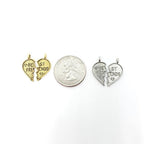 Pewter 1 Set Best Friends Half Hearts Antique Gold Antique (2pc)
