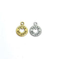 Pewter 1 Love Token Heart Cutout Charm Love Friendship