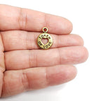 Pewter 1 Love Token Heart Cutout Charm Love Friendship – Antique Gold