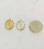 Sterling Silver or 14K Gold Filled Oval or Cross Religious Charm