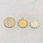 Sterling Silver or 14K Gold Filled 22mm Large or Flower Scalloped Coin