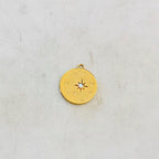 Rhodium Plated Starry Night Charm 16mm- Gold Charm Pendant Celestial