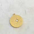 Rhodium Plated Starry Night Charm 16mm- Gold Charm Pendant Celestial