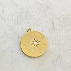 Rhodium Plated Starry Night Charm 16mm- Gold Charm Pendant Celestial