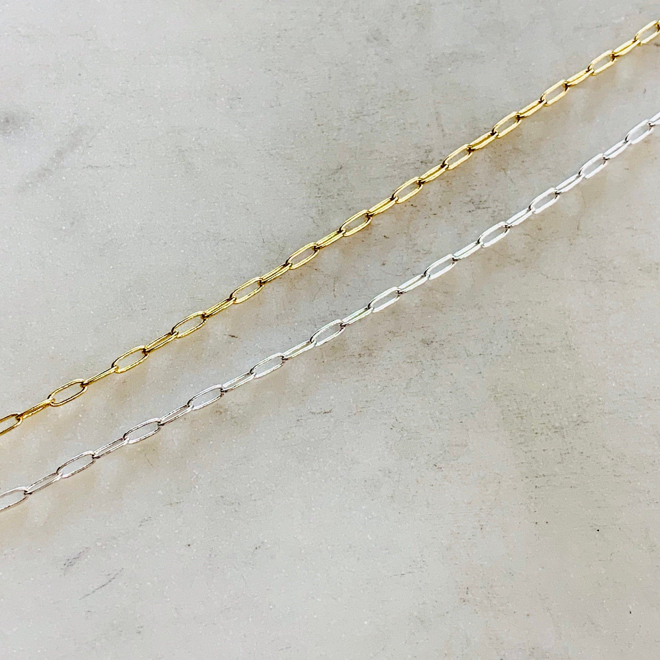 5.9mmx1.75mm Brass Gold or Silver Plated Delicate – Sold by the Foot