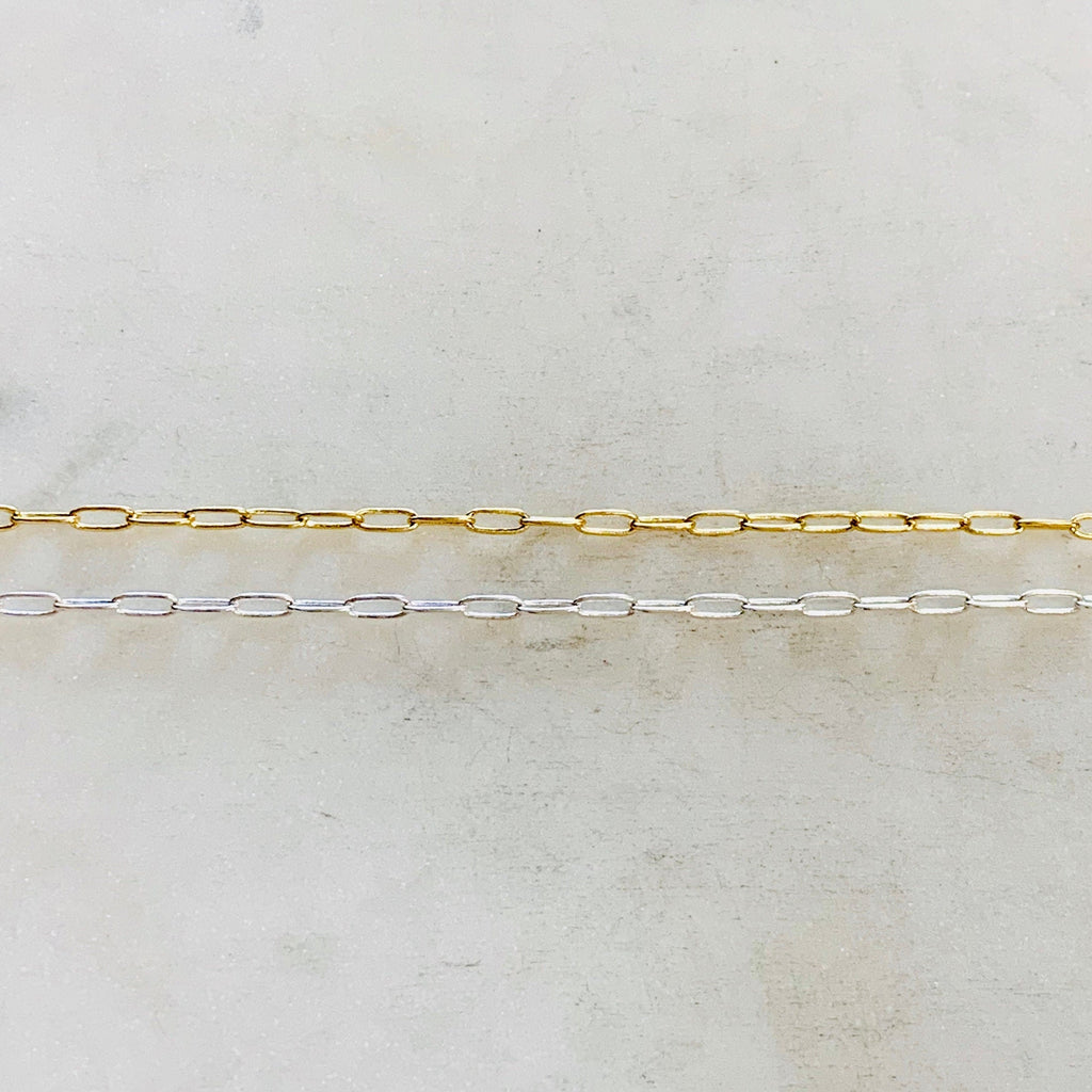 5.9mmx1.75mm Brass Gold or Silver Plated Delicate – Sold by the Foot