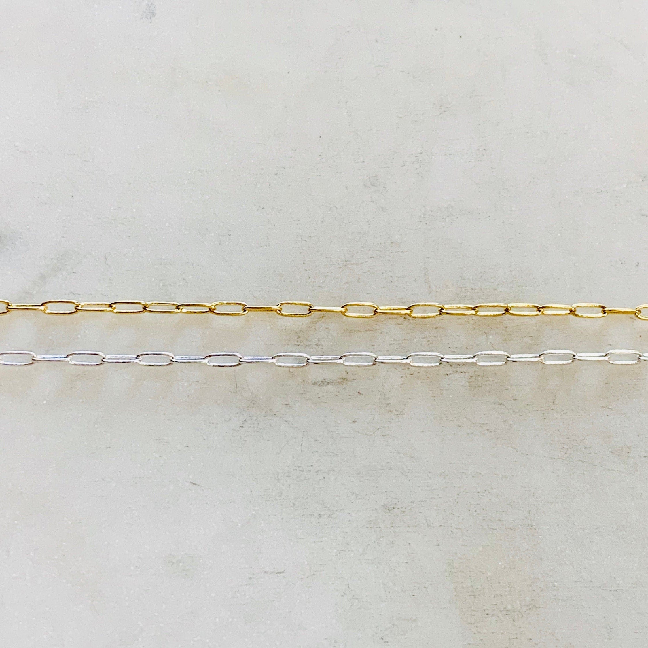 5.9mmx1.75mm Brass Gold or Silver Plated Delicate – Sold by the Foot