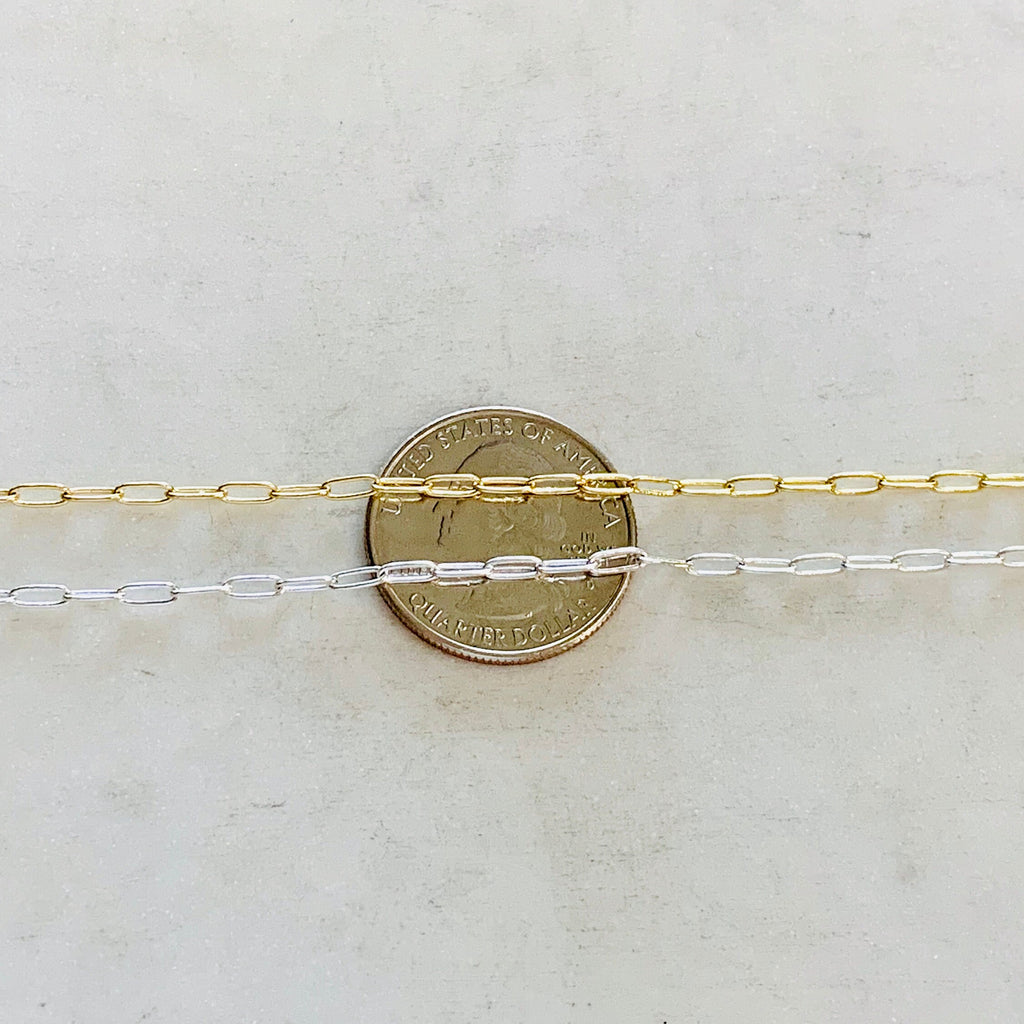 5.9mmx1.75mm Brass Gold or Silver Plated Delicate – Sold by the Foot