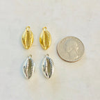 Pewter Large Tiger Cowrie Shell Ocean Nautical Charm Pendant