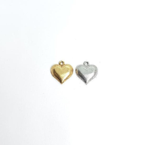 Pewter Heart Charm with Mom in Center Best Friend Charm