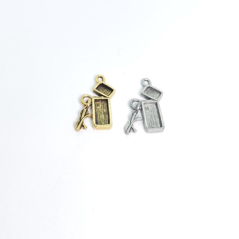 Pewter "Love Is Blind" Charm with Dangle Glasses Love (2pc)