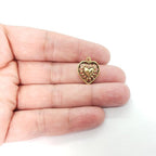 Pewter Heart Within Heart Loop Charms Love Friendship Small (2pc)