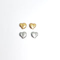 Pewter Round Puffy Heart Bead Love Antique Gold Antique Silver (2pc)