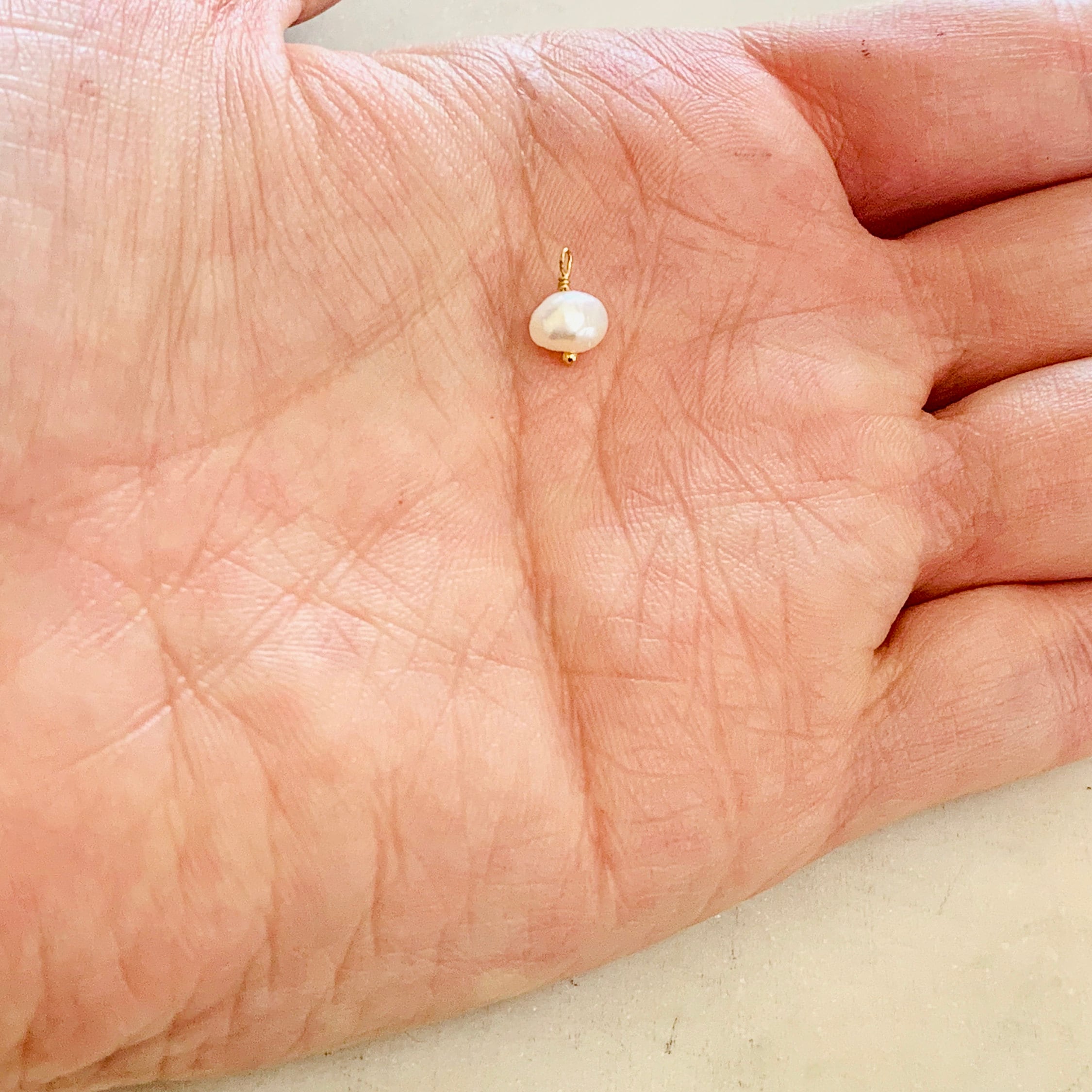 Gold Plated or Rhodium Plated or Silver Tiny Wire Wrapped Freshwater Pearl
