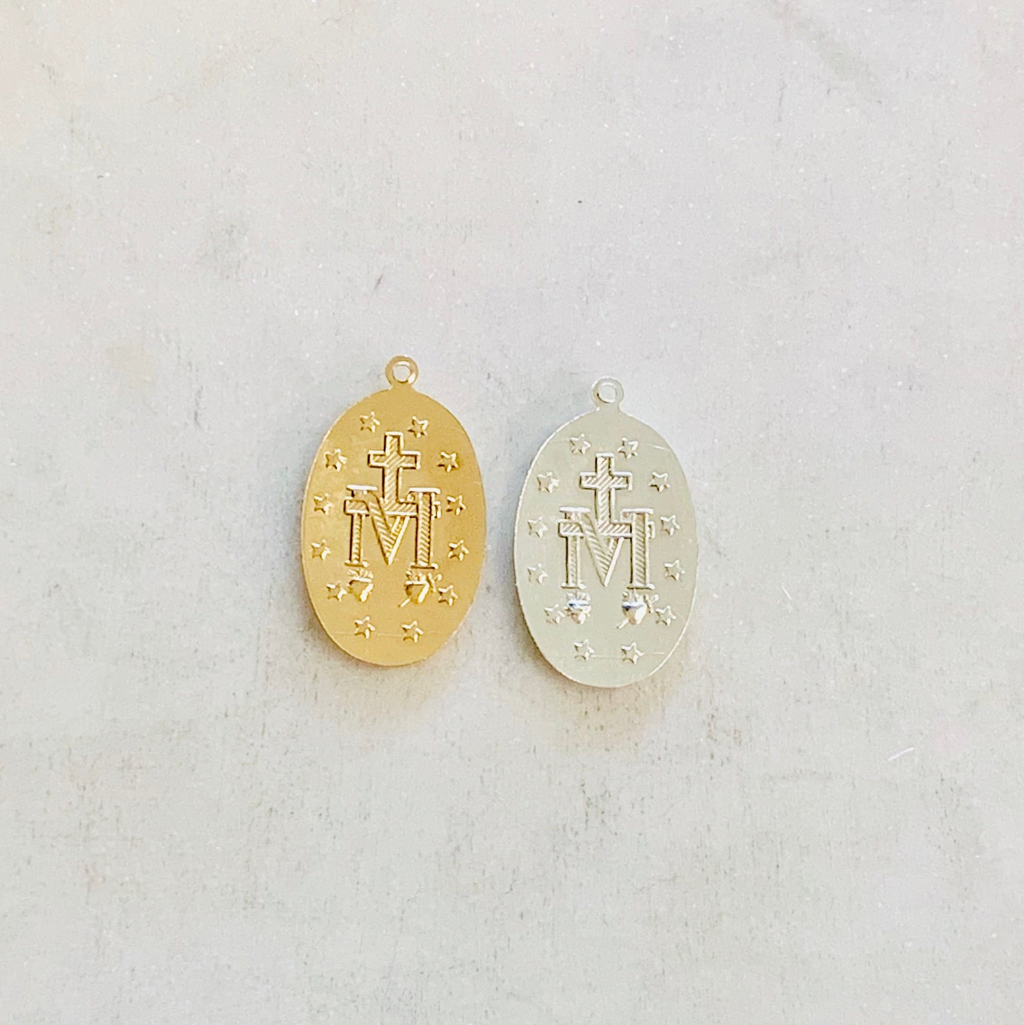 22mmx14mm Sterling Silver or 14K Gold Filled or Virgin Mother Mary Oval