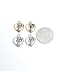 Pewter Open Heart Standing Cupid Holding Bow and Arrow (2pc)