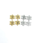 Pewter Star Shaped Just for You Stamped Word Charm Double (4pc)