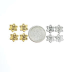 Pewter Star Shaped Just for You Stamped Word Charm Double (4pc)