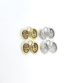 Pewter Open Locket Oval Shape with Two Different Pictures (2pc)