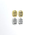 11mmx8mm Pewter Made with Love Stamped Word Charm Inspirational Pendant (2pc)