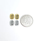 11mmx8mm Pewter Made with Love Stamped Word Charm Inspirational Pendant (2pc)