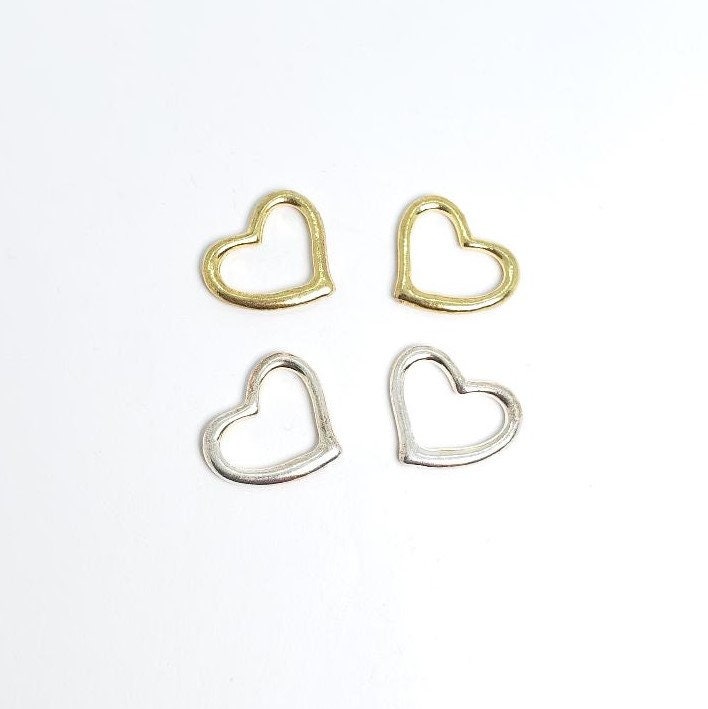 Pewter Open Heart Cut Out Silhouette Charm Love Friendship (2pc)