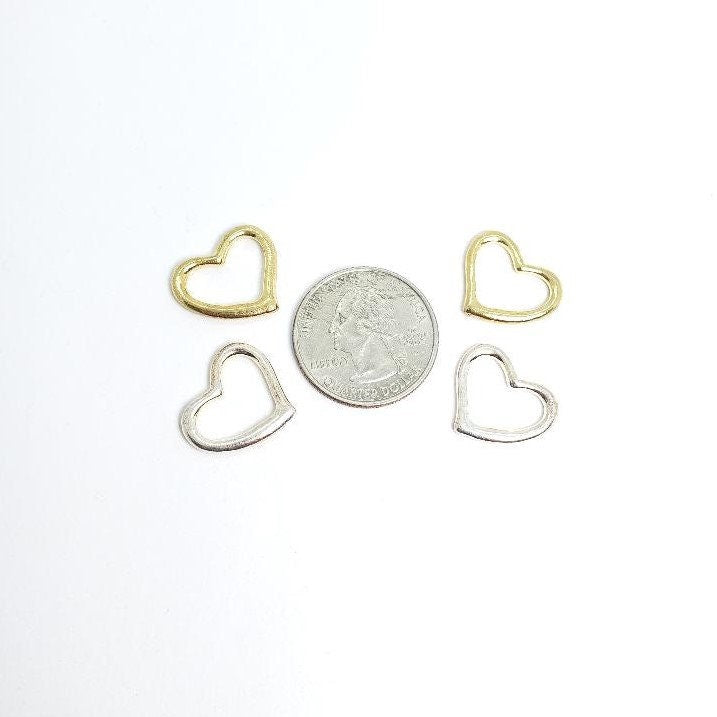 Pewter Open Heart Cut Out Silhouette Charm Love Friendship (2pc)