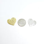 25mmx23mm Pewter Large Textured Heart with Hole to the Side Double Sided