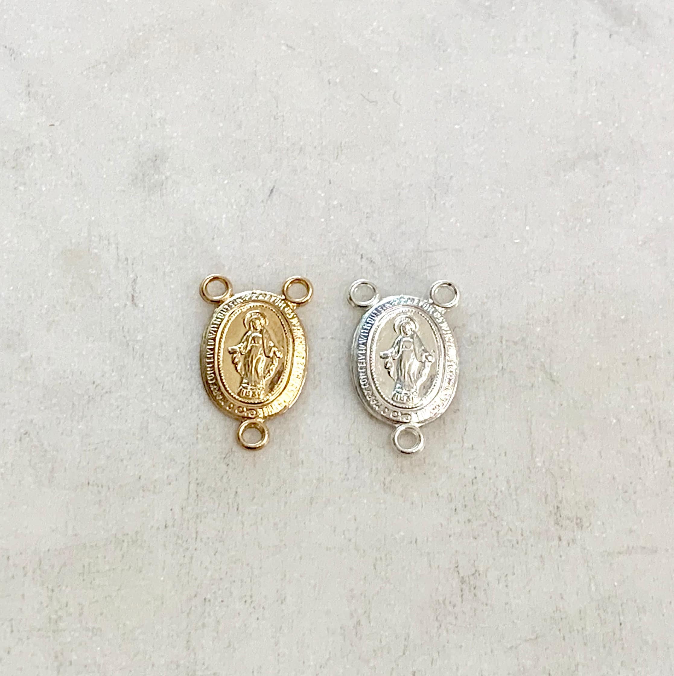 Sterling Silver or 14K Gold Filled or Virgin Mother Mary Rosary Connector