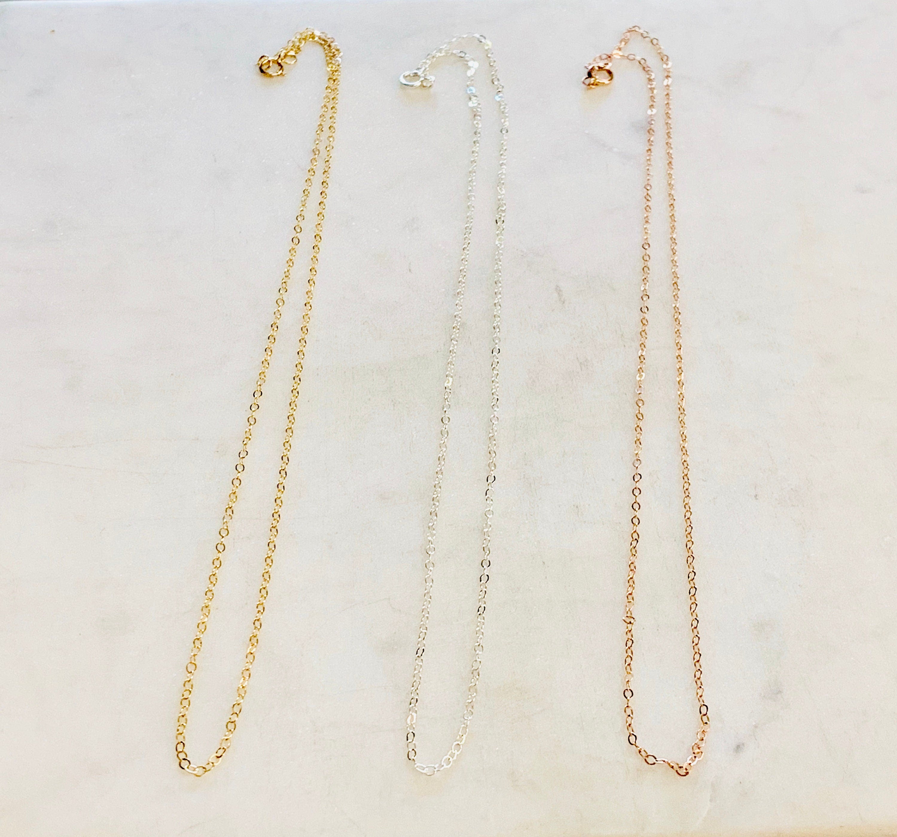Sterling Silver or Gold Filled Ready to Wear Finished Flat Cable Chain