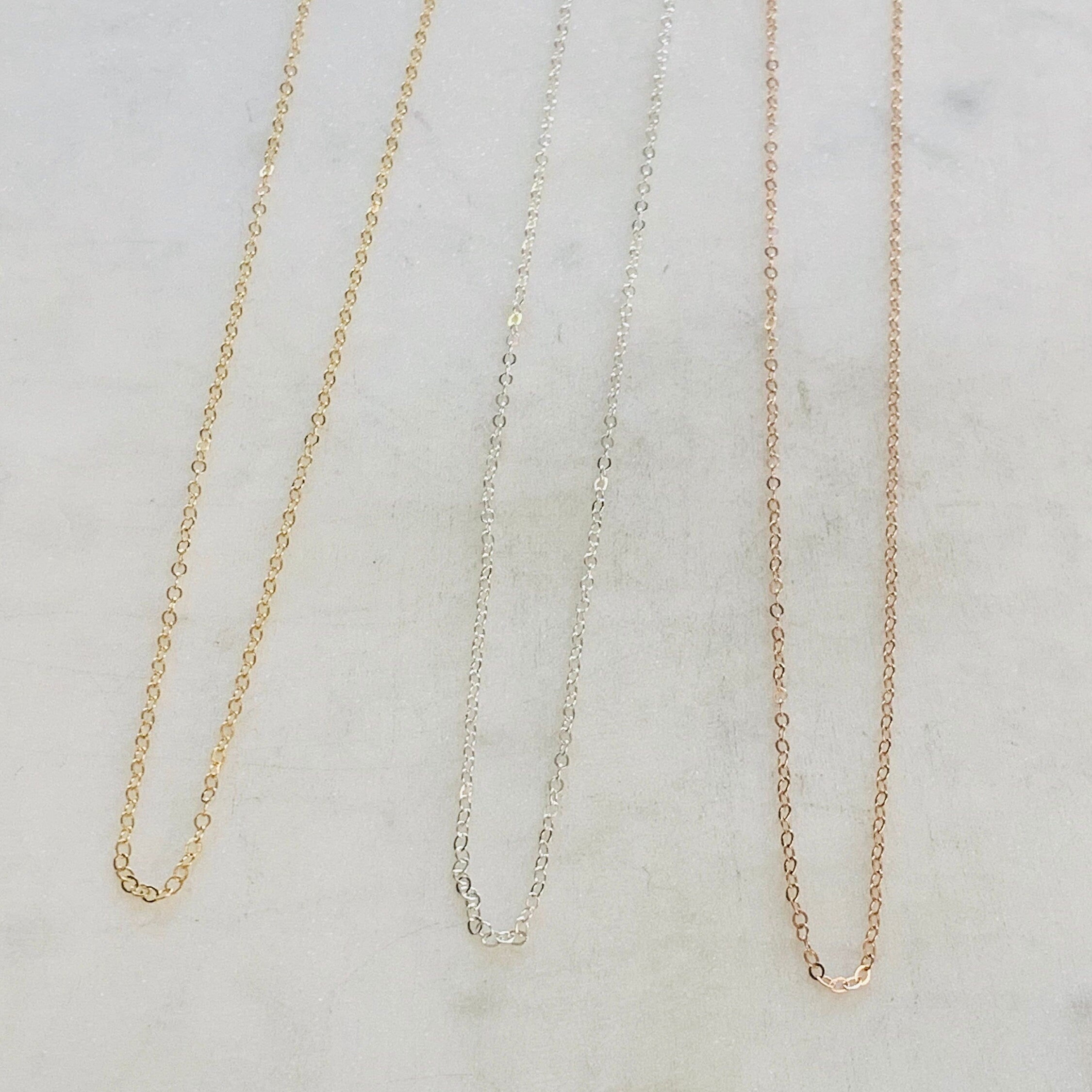 Sterling Silver or Gold Filled Ready to Wear Finished Flat Cable Chain