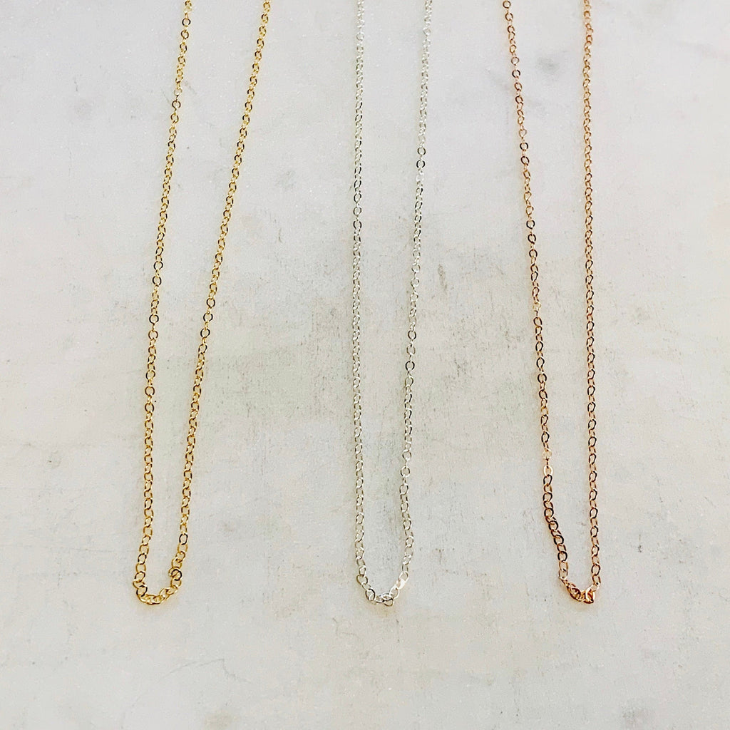 Sterling Silver or Gold Filled Ready to Wear Finished Flat Cable Chain