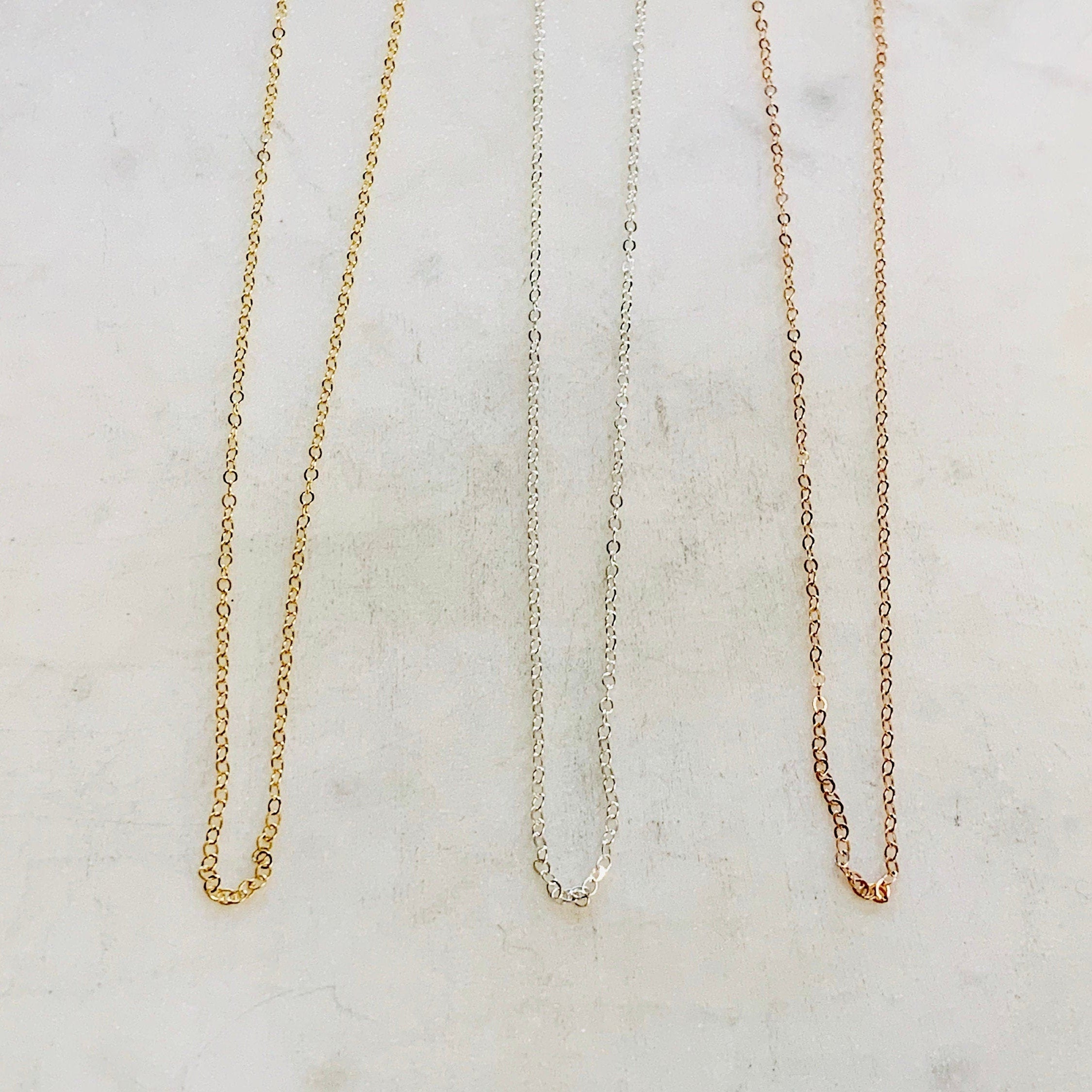 Sterling Silver or Gold Filled Ready to Wear Finished Flat Cable Chain