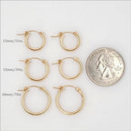 Gold Filled 14Kt Thick Flex Tube Hoop Earrings 18mm 15mm 13mm (2pc)