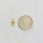 Gold Plated Tiny Hamsa CZ Pave with Opal Cubic Zirconia Charm