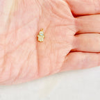 Gold Plated Tiny Hamsa CZ Pave with Opal Cubic Zirconia Charm