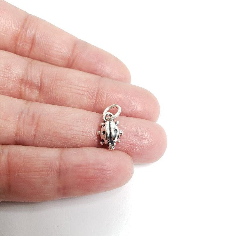 Sterling Silver Detailed LadyBug Charm Nature Spring Inspirational