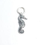 Sterling Silver Seahorse Double Sided Ocean Inspired Charm – Antique Silver