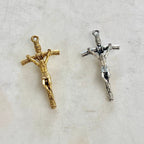 Pewter Large Crucifix Jesus Cross Charm Pendant Religious