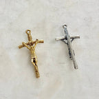 Pewter Large Crucifix Jesus Cross Charm Pendant Religious