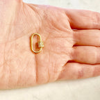 19mmx10mm Gold Plated or Rhodium Plated or Pave CZ Screw Carabiner Clasp