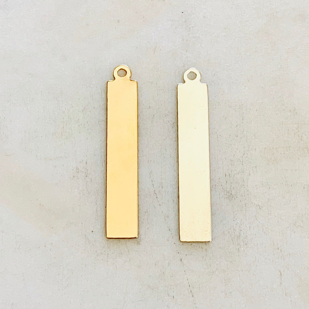 Sterling Silver or 14K Gold Filled Long Rectangle Bar 5mm x 32mm 24 Gauge