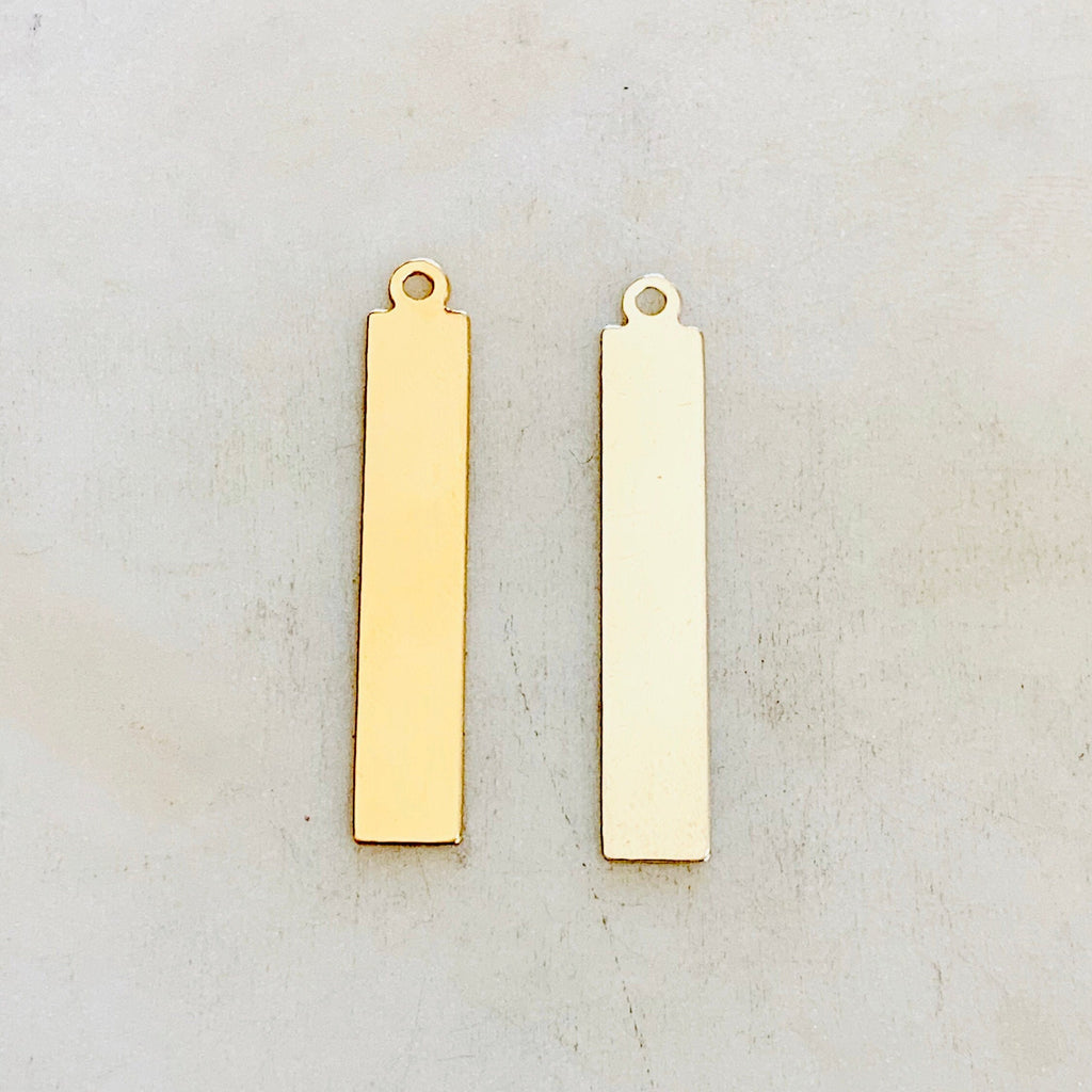 Sterling Silver or 14K Gold Filled Long Rectangle Bar 5mm x 32mm 24 Gauge